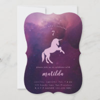 Galaxy licorne photo invitation