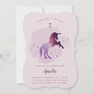 Galaxy licorne photo invitation