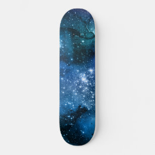 Galaxy liebt Starry Space Blue Sky White Glitzern Skateboard