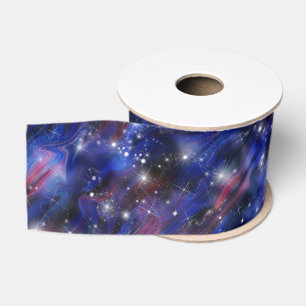 Galaxy lila schönes nächtliches Sternenhimmel Ripsband