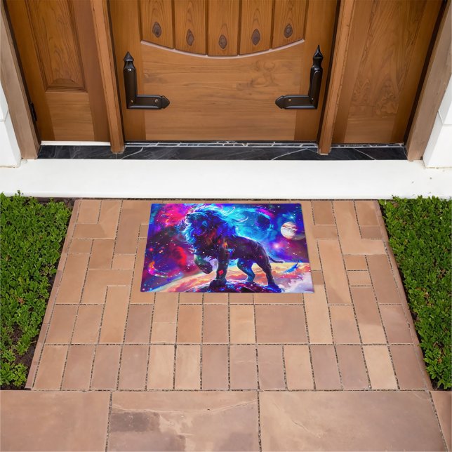 Galaxy Lion Blue Fußmatte (Außenbereich)