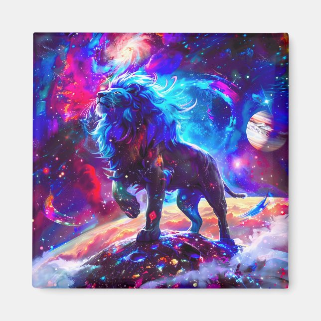 Galaxy Lion Blue Magnet (Vorne)