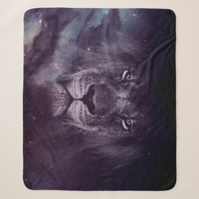 Galaxy Lion Face Art Wallpaper Sherpadecke (Vorderseite)