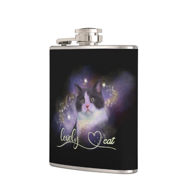 Galaxy Lovely Cat Flachmann (Links)