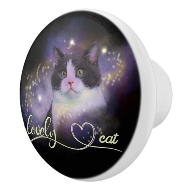 Galaxy Lovely Cat Keramikknauf (Rechts)