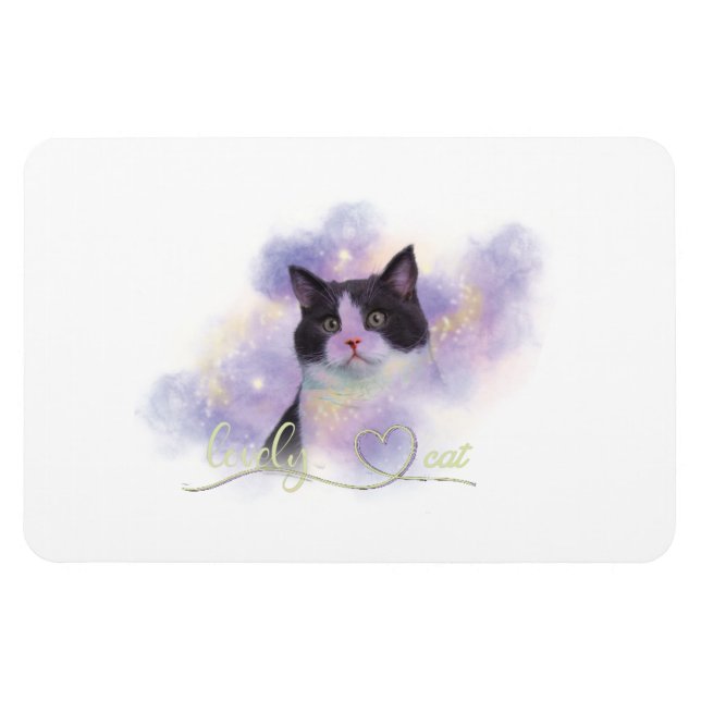 Galaxy Lovely Cat Magnet (Horizontal)