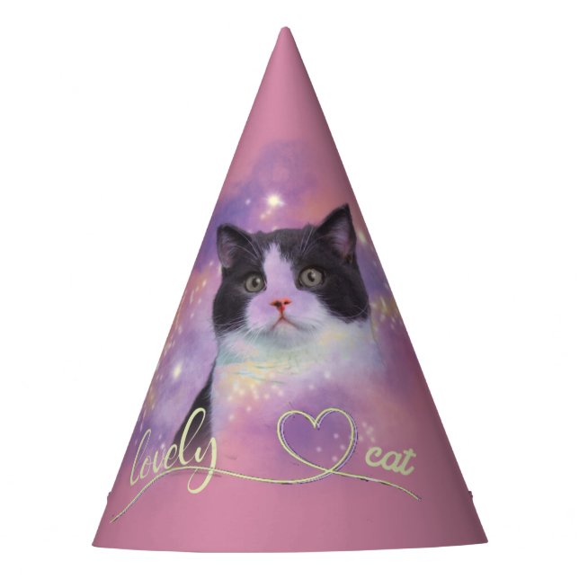 Galaxy Lovely Cat Partyhütchen (Vorderseite)