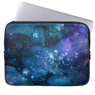 Galaxy Lovers Starry Space Blue Sky White Glitzern Laptopschutzhülle