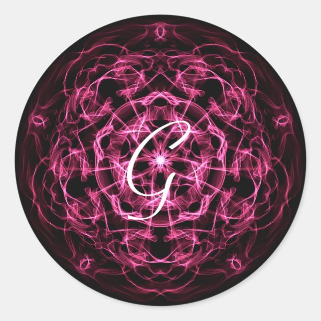 Galaxy mandala. Monogramm. Runder Aufkleber (Vorderseite)