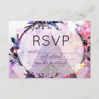 Galaxy Modern Space Angesagt RSVP Card