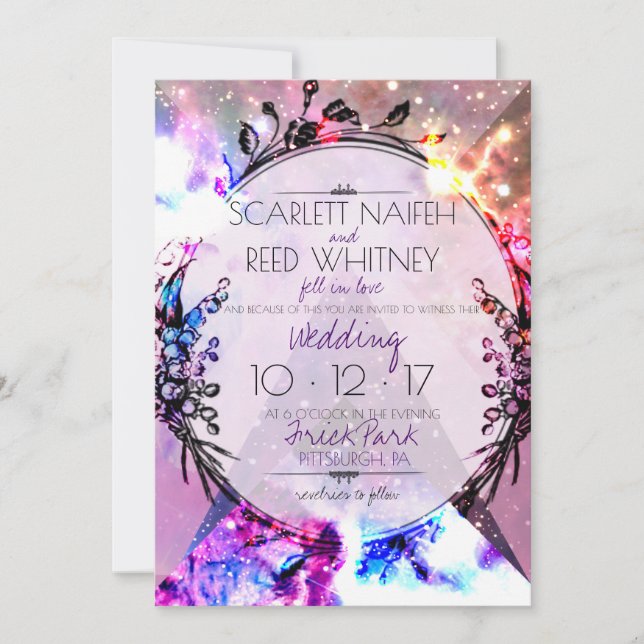 Galaxy Modern Space Hip Faire-part de mariage (Devant)