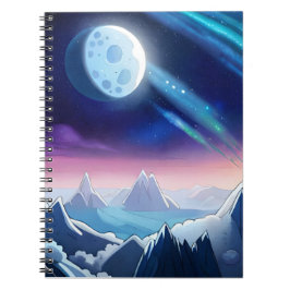 Galaxy Moon Aurora Notizblock