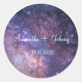 Galaxy Nebula Stars Starry Night Wedding Runder Aufkleber