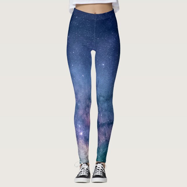 Galaxy Nebula Yoga Pants Space Blue Leggings (Vorderseite)