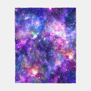 Galaxy Night Print Cosmic Design Fleecedecke