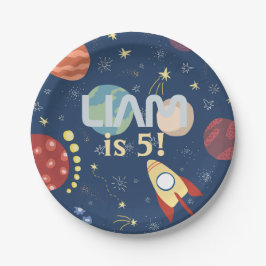 Galaxy Outer Space Kid's Birthday Paper Plate Pappteller