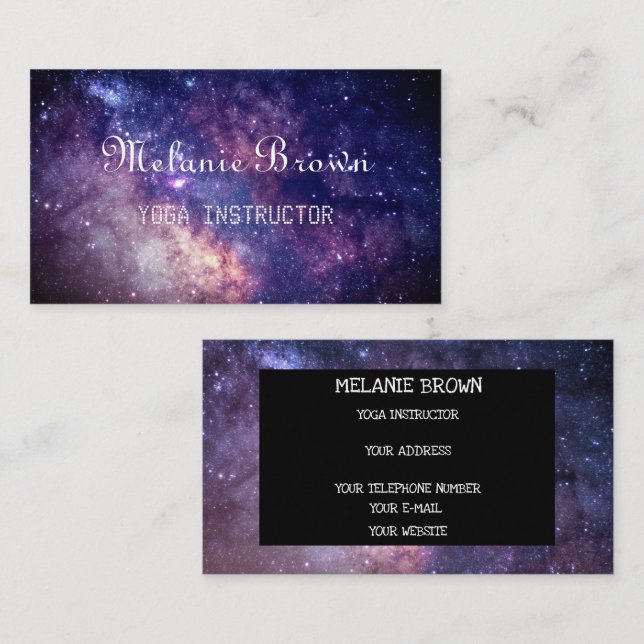 Galaxy Outway Hipster Muster Sterne Neues Zeitalte Visitenkarte (Vorne/Hinten)