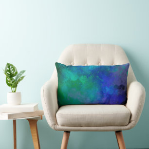 Galaxy Paint Spritzer Effekt blau grün Lendenkissen