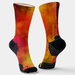 Galaxy Paint Spritzer Effekt Orange Socken
