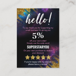 Galaxy Parties scintillant Black Gold Remise carte