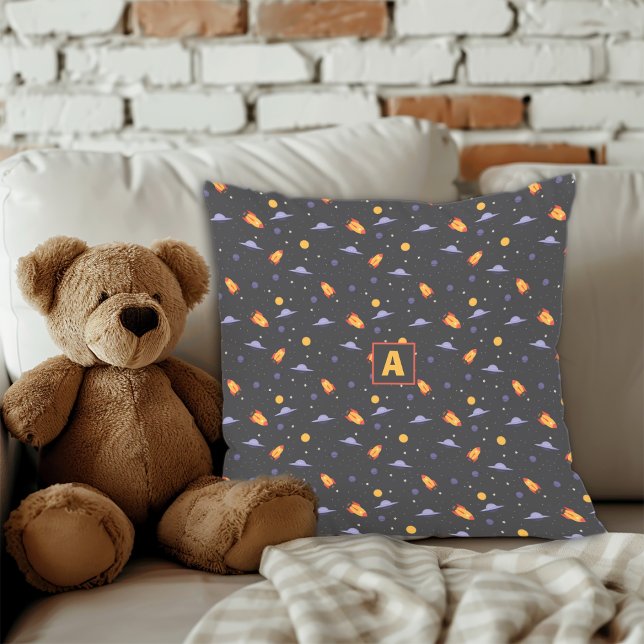 Galaxy pattern yellow gray name Throw Pillow Kissen (Galaxy pattern yellow gray name Throw Pillow.)