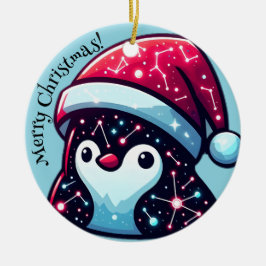 Galaxy Penguin | Ornement de Noël cosmique