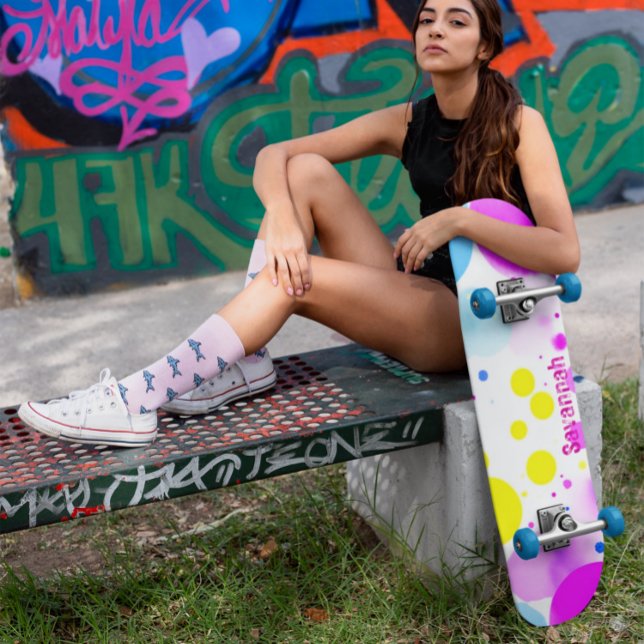 Galaxy Personalisiert Polka Dot Skateboard (Von Creator hochgeladen)