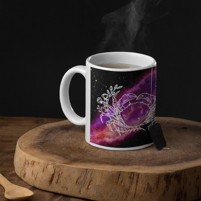 Galaxy Pink Cancer Constellation Zodiac Sign Kaffeetasse (Von Creator hochgeladen)
