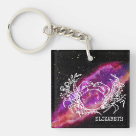 Galaxy Pink Cancer Zodiac Constellation Sign Schlüsselanhänger