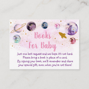Galaxy Pink Gold Space Babydusche Buchungsanfrage Begleitkarte