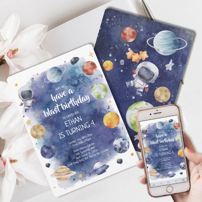 Galaxy Planet Personalize Kindergeburtstag Party Einladung (Starnight Galaxy Planet Personalize Kids Birthday Party Invitation)