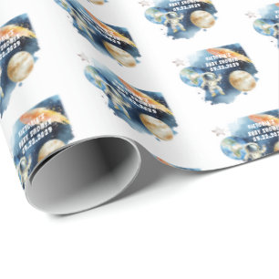 Galaxy-Planeten-Countdown-Baby-Party Geschenkpapier