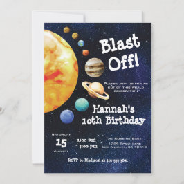 Galaxy Planets Sonnensystem Weltraum Geburtstag Einladung