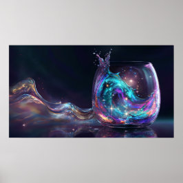 Galaxy Pour Poster - Kosmische Glaskunst