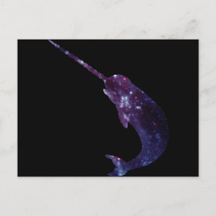 Galaxy Print Narwhal Postkarte