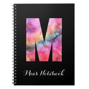 Galaxy Rainbow Letter M Notebook Notizblock