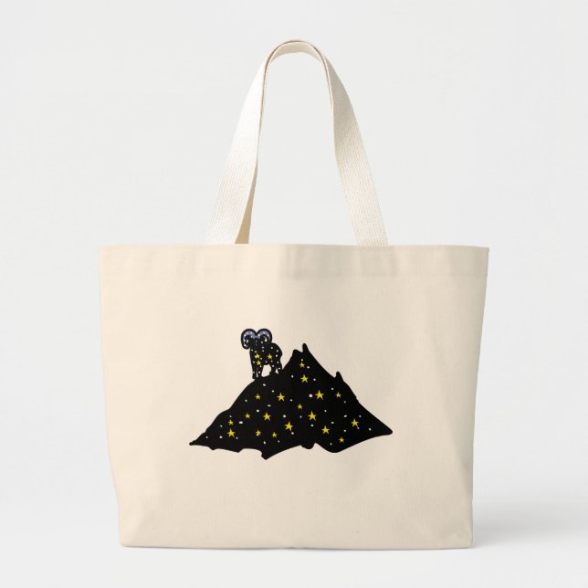 Galaxy Ram Symbol Tote – Bold Astrology Identity Jumbo Stoffbeutel (Vorne)