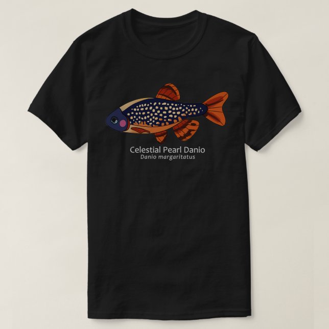 Galaxy Rasbora Celestial Pearl Danio mit Text Cla T-Shirt (Design vorne)