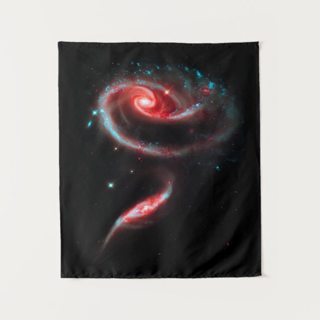 Galaxy Rose Red Small Wandteppich (Vorderseite)