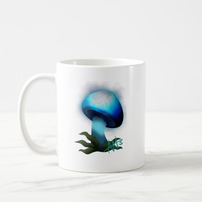 Galaxy Shiitake Glighlight Blue Mushroom Kaffeetasse (Links)