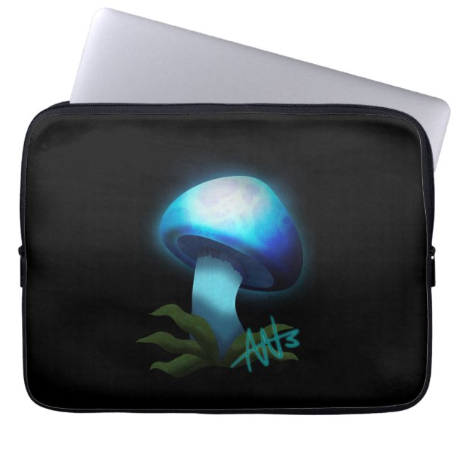 Galaxy Shiitake Glighlight Blue Mushroom Laptopschutzhülle (Vorderseite)