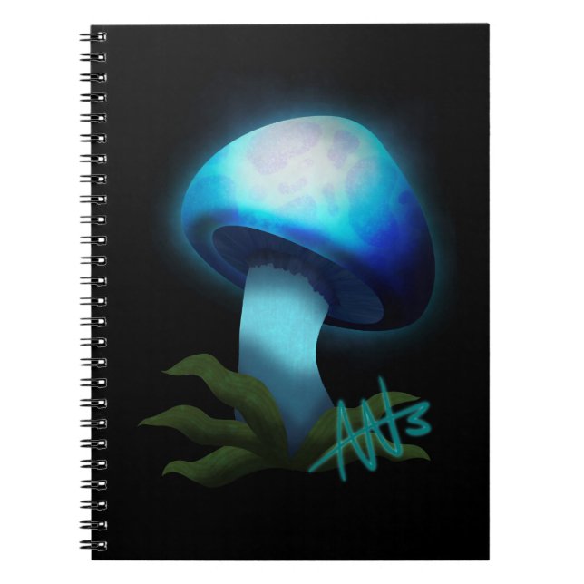 Galaxy Shiitake Glighlight Blue Mushroom Notizblock (Vorderseite)