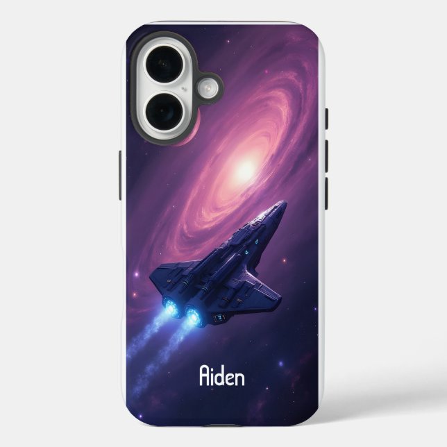 Galaxy Ship iPhone 16 Hülle (Rückseite)
