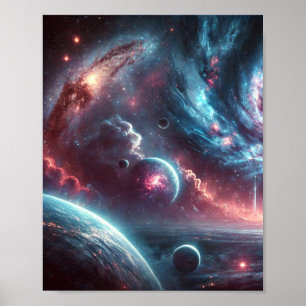 Galaxy Space Background - Digitaler Download, Aest Poster