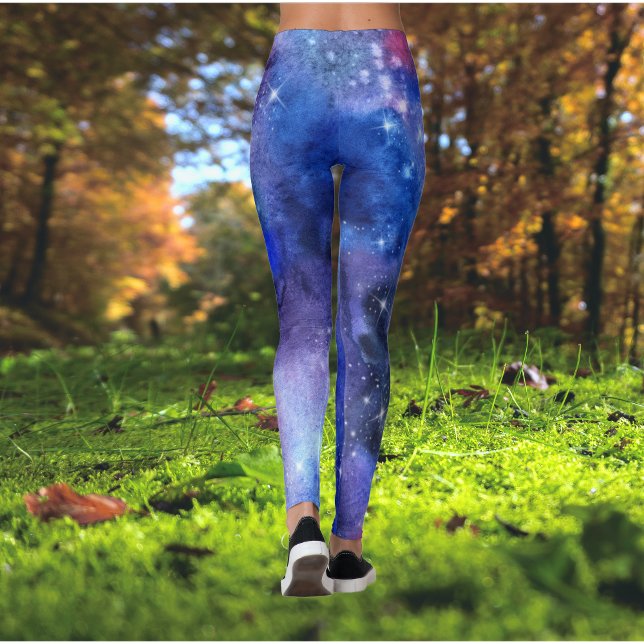 Galaxy Space Blue Purple Yoga Leggings (Von Creator hochgeladen)