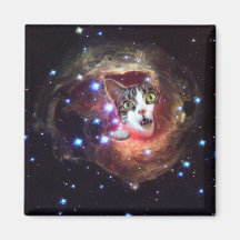Galaxy Space Cats LOL 2 pouces Magnet Carré