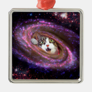 Galaxy Space Cats LOL Funny Carré Ornements