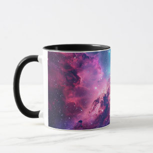 Galaxy Space Glitzer Nebel lila rosa Universum Tasse