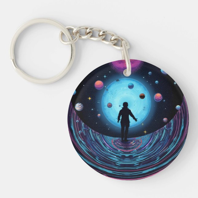 Galaxy Space Keychain | Cosmic Universe Art Keycha Schlüsselanhänger (Vorderseite)