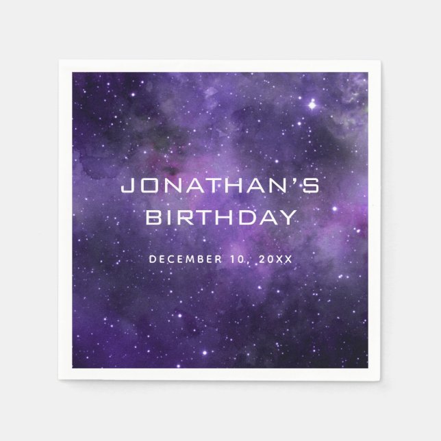 Galaxy Space Kids Birthday. Astronomy Cosmic Party Serviette (Vorderseite)
